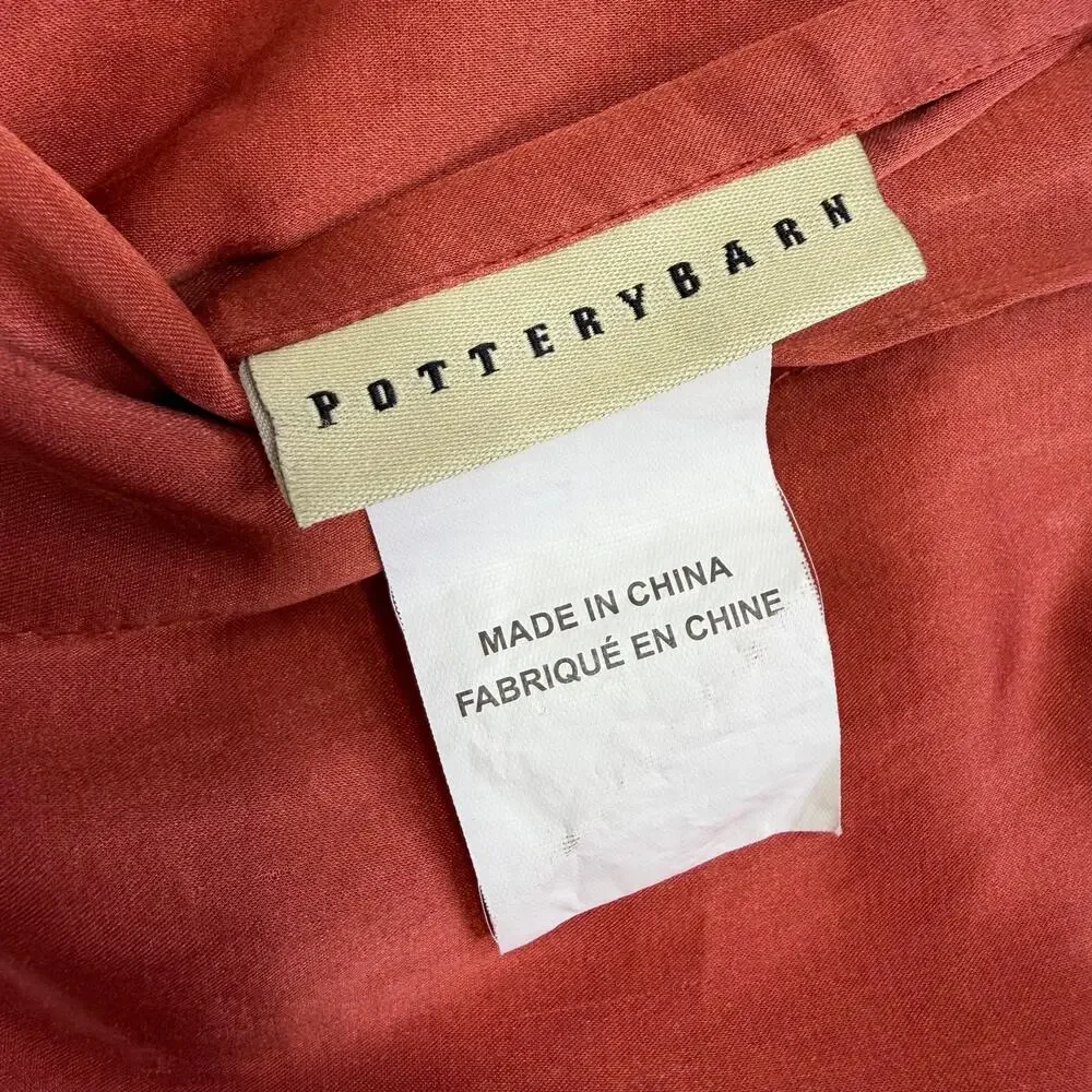 POTTERY BARN Velvet & Silk Diamond Quilt Standard Shams Terracotta RARE 2016